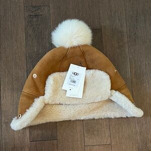 UGG women’s Brown and White flap hat
